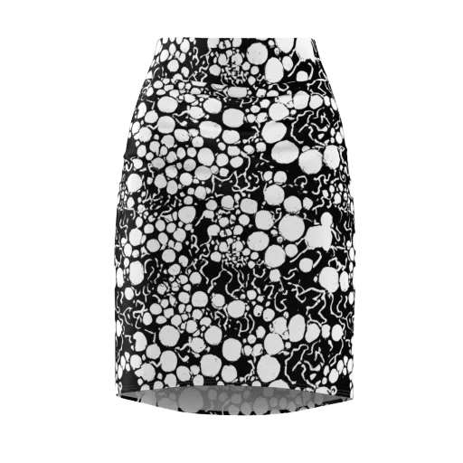 Ink Bubble Riot on a Pencil Skirt