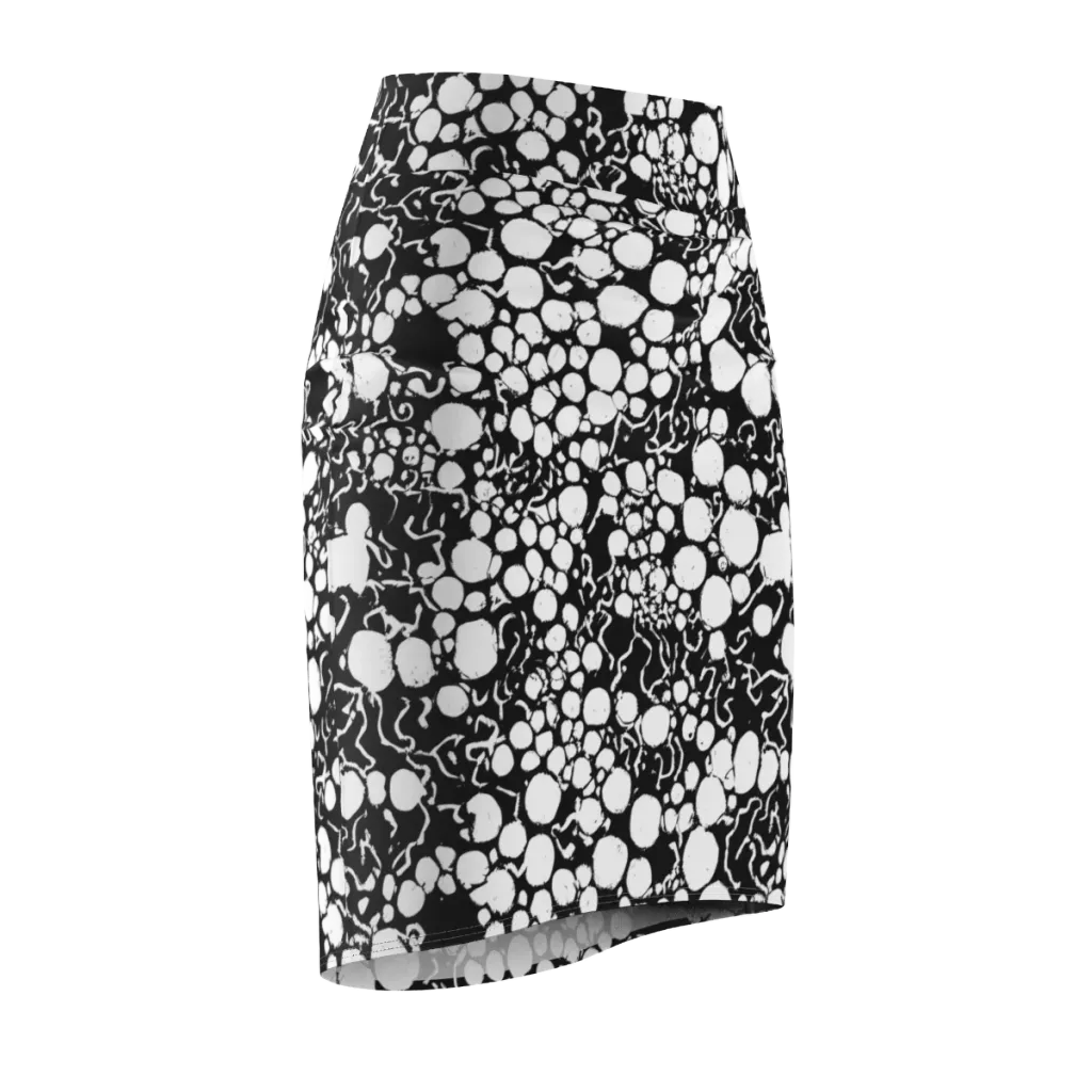 Ink Bubble Riot on Pencil Skirt — Front Side