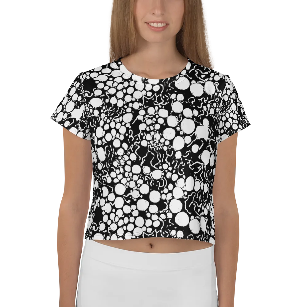 Ink Bubble Riot on Crop Tee — Front