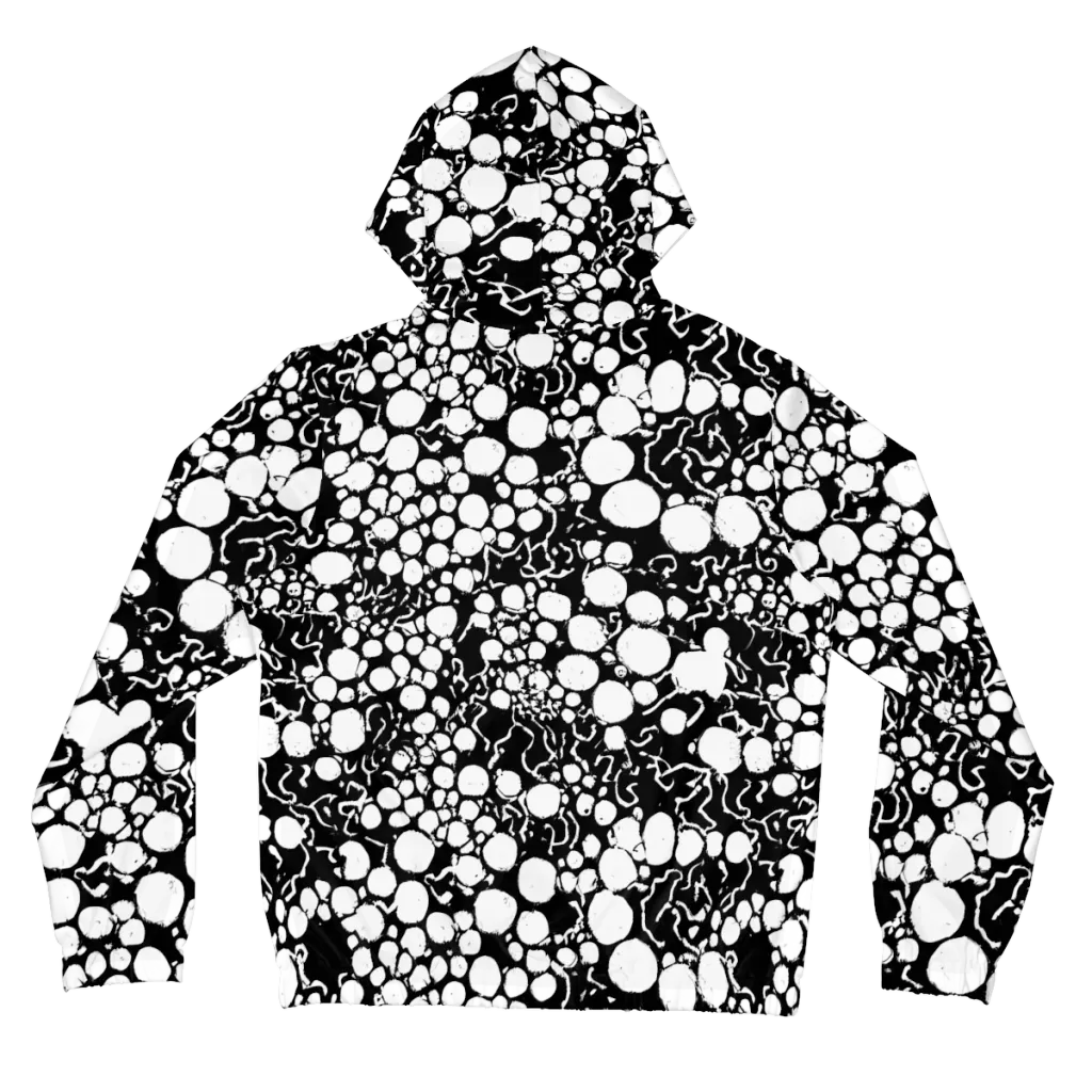Ink Bubble Riot on Women's Full-Zip Hoodie — Back