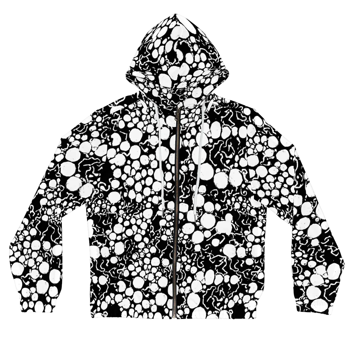 Ink Bubble Riot on Women's Full-Zip Hoodie — Front