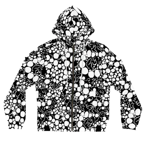 Ink Bubble Riot on a Women's Full-Zip Hoodie