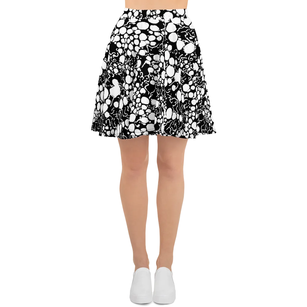 Ink Bubble Riot on Skater Skirt — Front