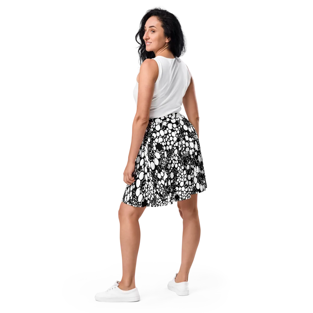 Ink Bubble Riot on Skater Skirt — Back