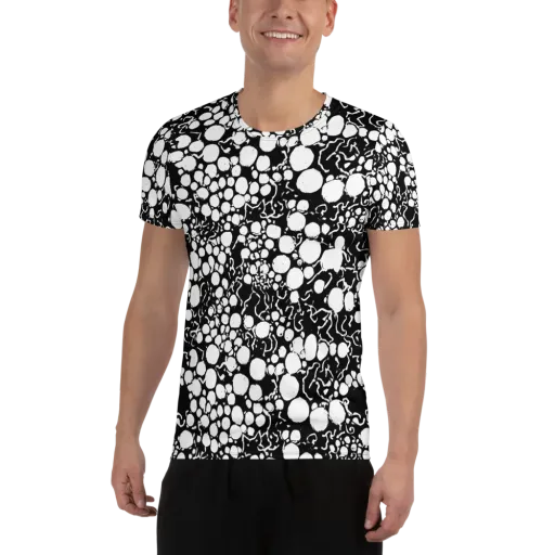 Ink Bubble Riot on a Men's Athletic T-Shirt
