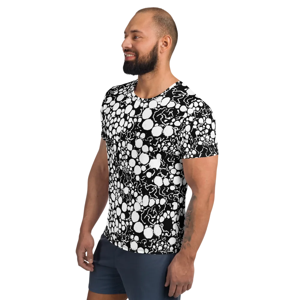 Ink Bubble Riot on Men's Athletic T-Shirt — Left