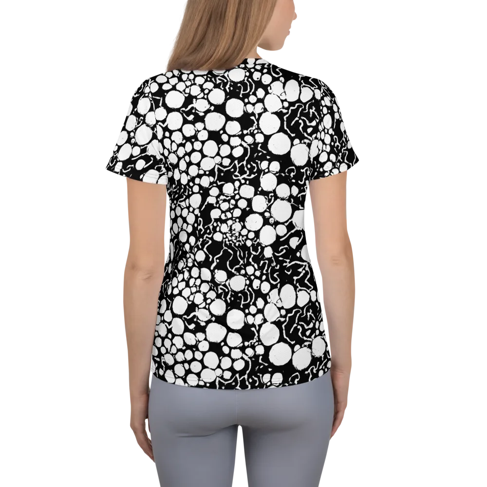 Ink Bubble Riot on Women's Athletic T-Shirt — Back