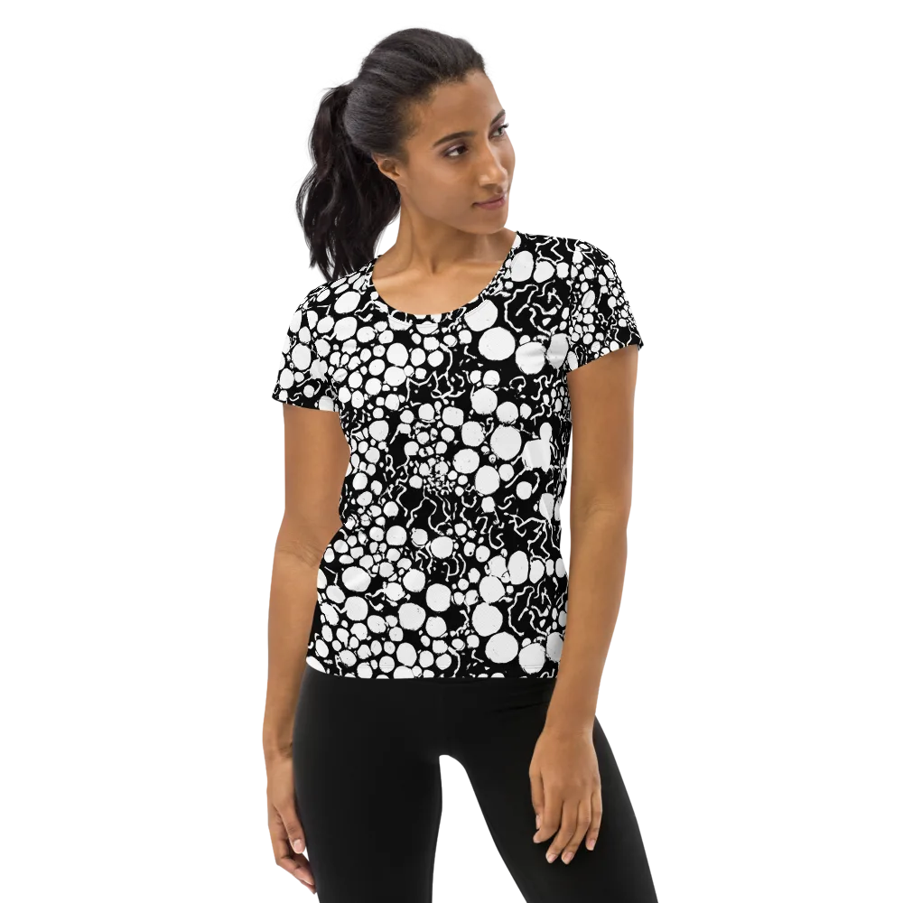 Ink Bubble Riot on Women's Athletic T-Shirt — Front
