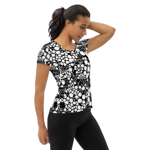 Ink Bubble Riot on a Women's Athletic T-Shirt