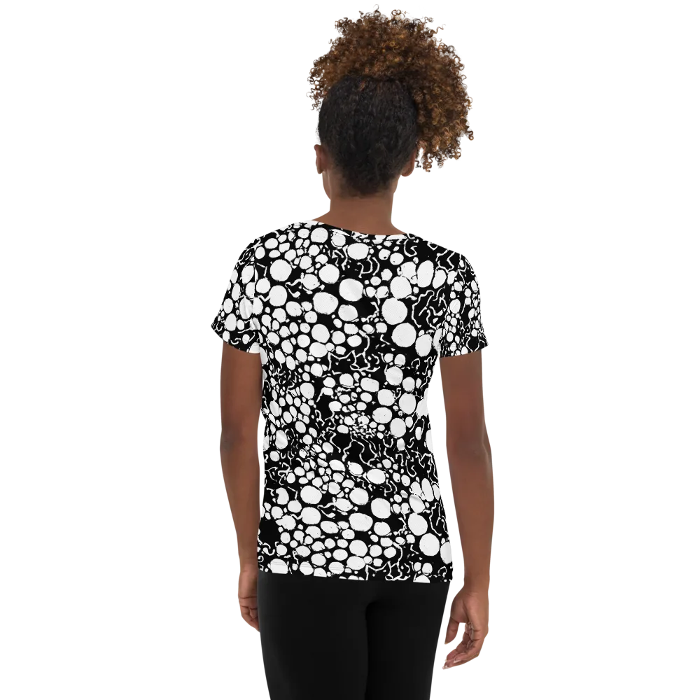 Ink Bubble Riot on Women's Athletic T-Shirt — Back