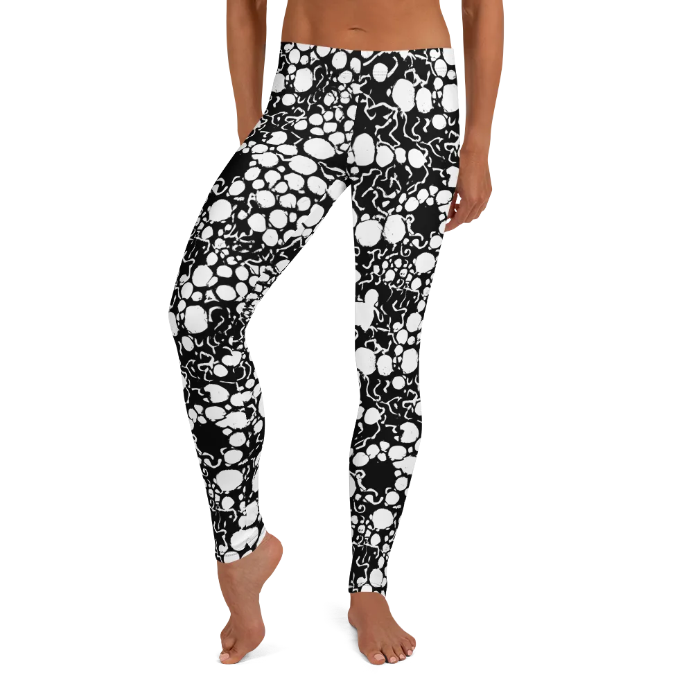 Ink Bubble Riot on Leggings — Front