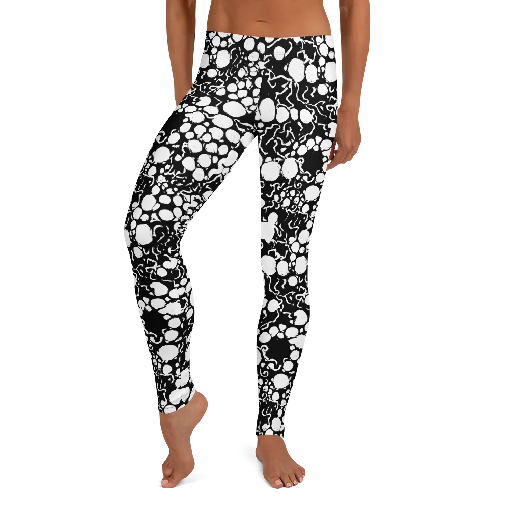 Ink Bubble Riot on Leggings — Front