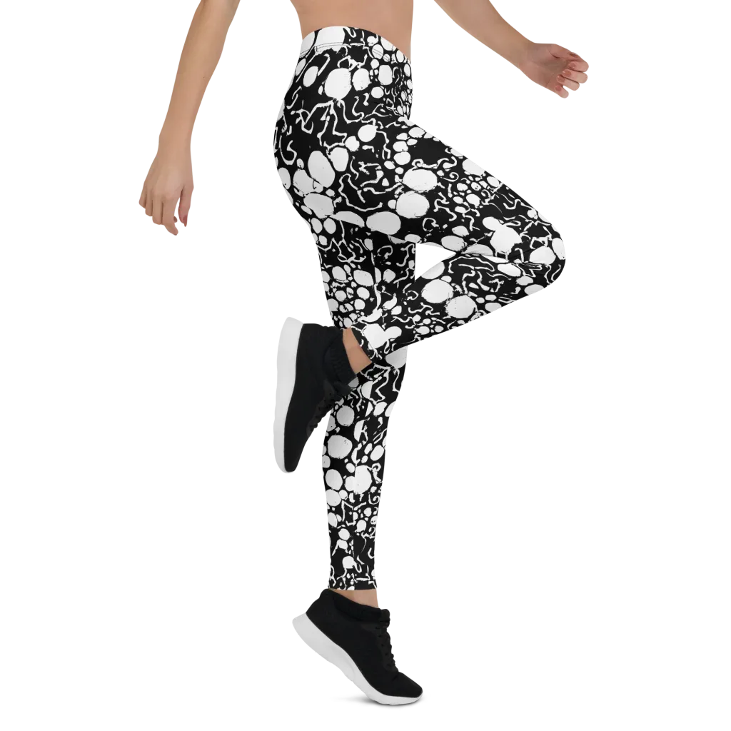 Ink Bubble Riot on Leggings — Right