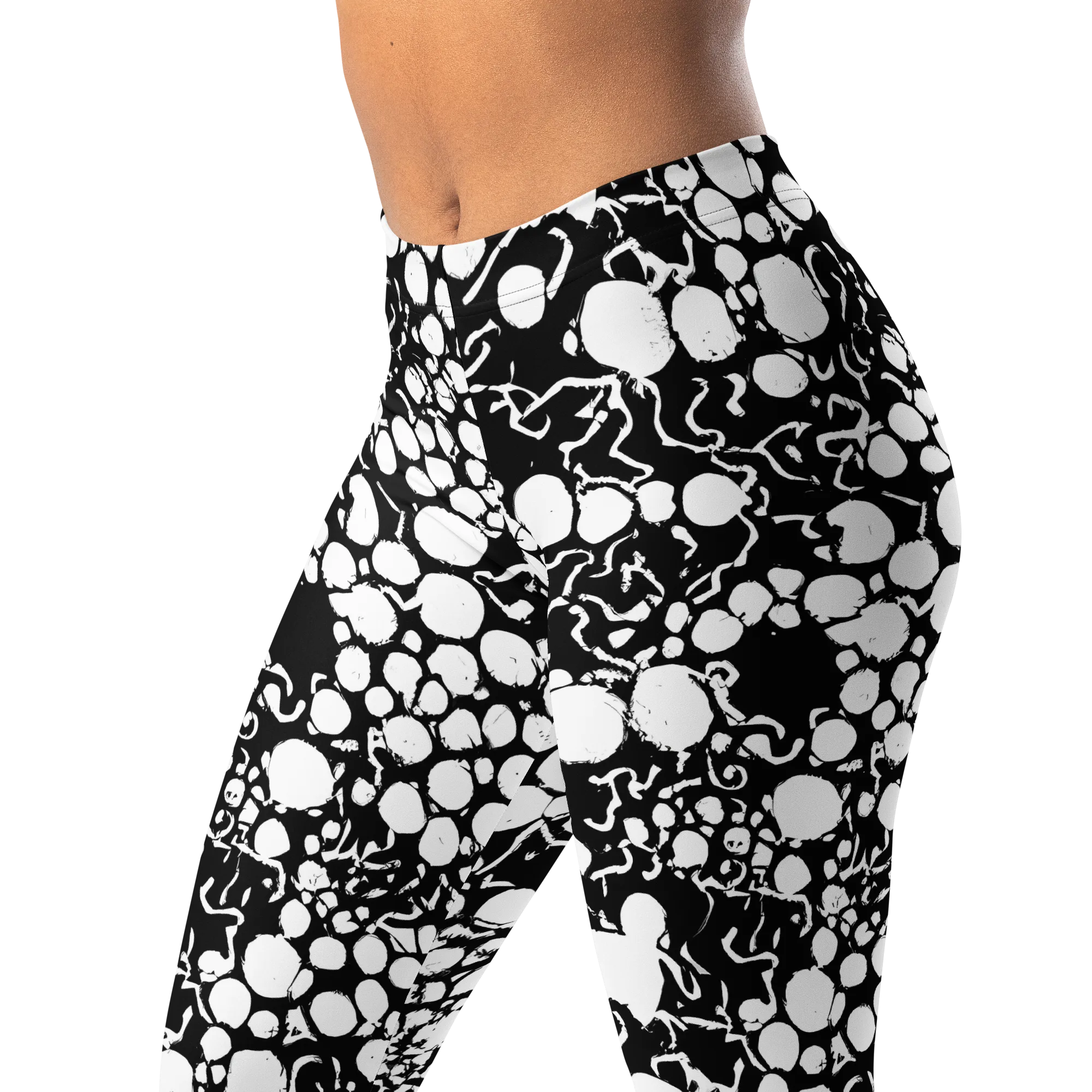 Ink Bubble Riot on Leggings — Left Front