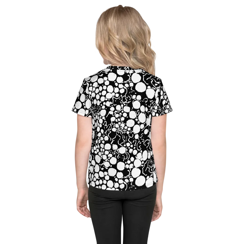 Ink Bubble Riot on Kids Crew Neck T-Shirt — Back