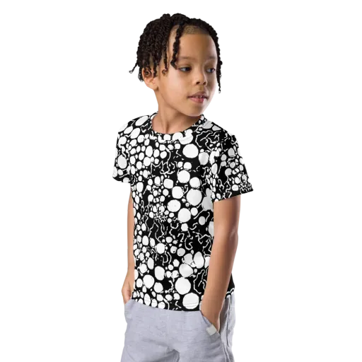 Ink Bubble Riot on a Kids Crew Neck T-Shirt