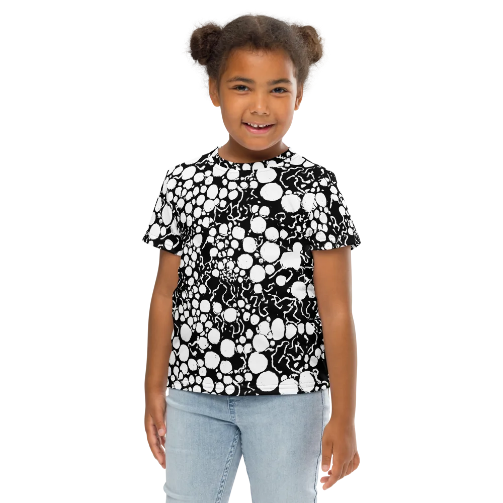Ink Bubble Riot on Kids Crew Neck T-Shirt — Front