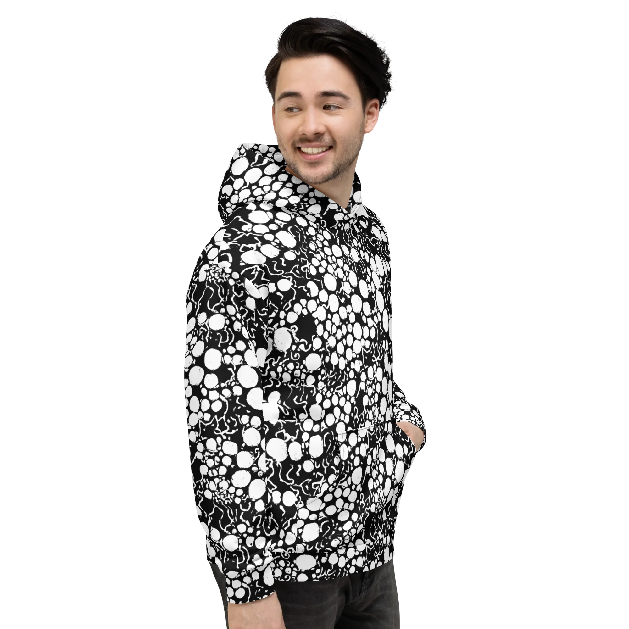 Ink Bubble Riot on Hoodie — Right