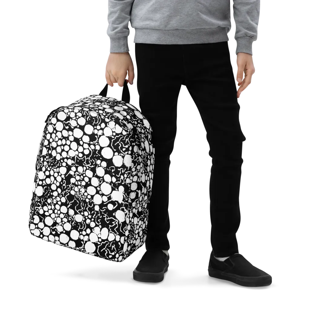 Ink Bubble Riot on Minimalist Backpack — Zoomed-in