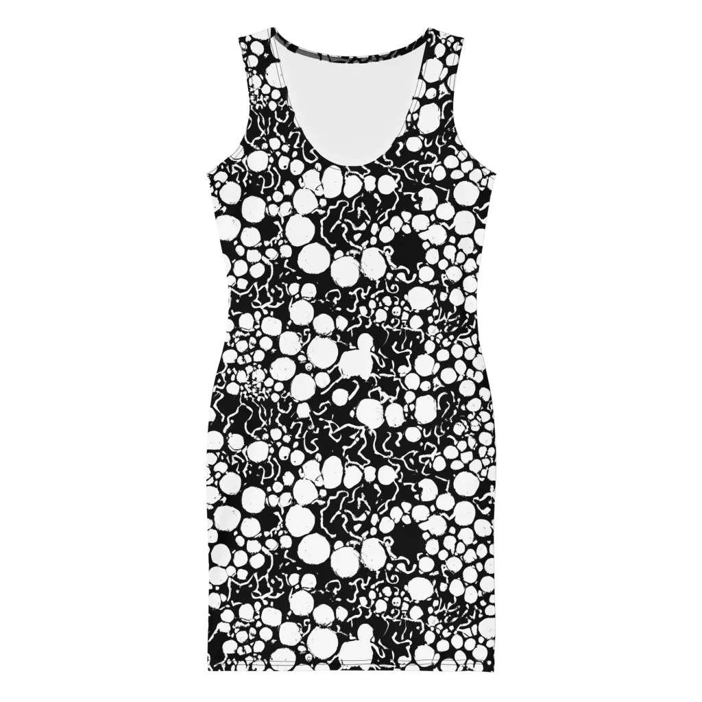 Ink Bubble Riot on Bodycon Dress — Front