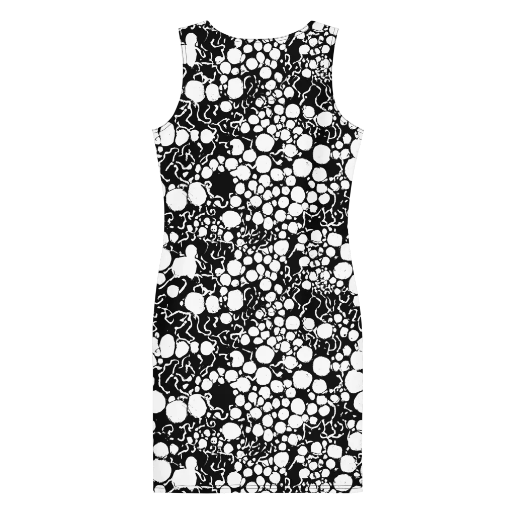 Ink Bubble Riot on Bodycon Dress — Back