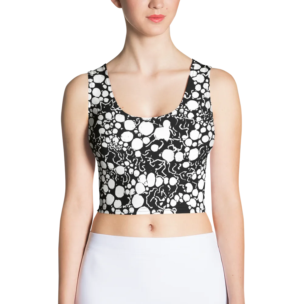 Ink Bubble Riot on Crop Top — Front