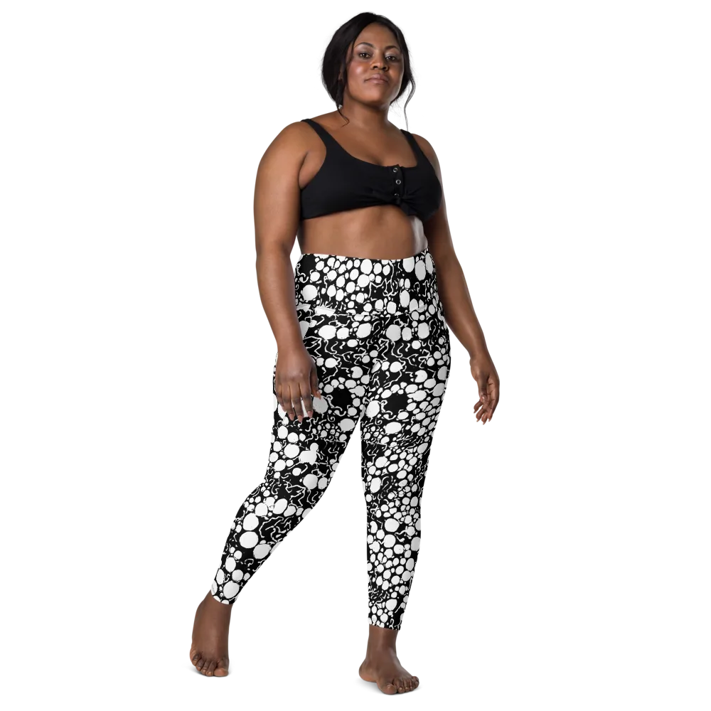 Ink Bubble Riot on Leggings with Pockets — Front
