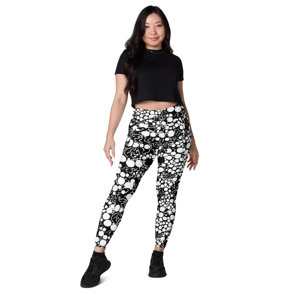 Ink Bubble Riot on Leggings with Pockets — Front