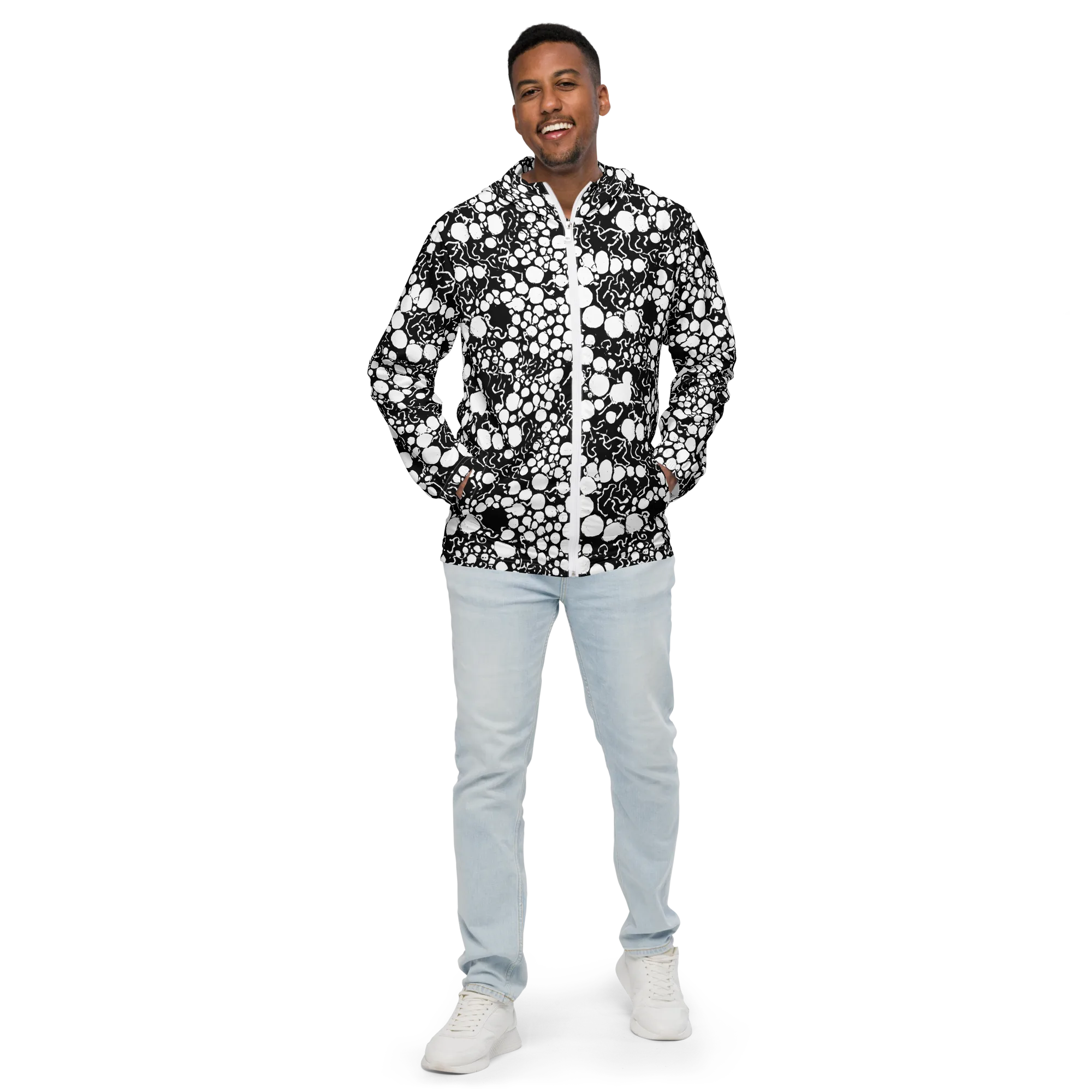 Ink Bubble Riot on Men's Windbreaker — Front