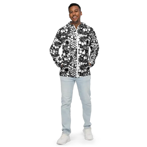 Ink Bubble Riot on a Men's Windbreaker