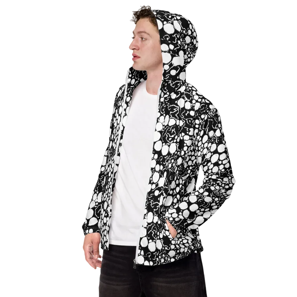 Ink Bubble Riot on Men's Windbreaker — Left Front