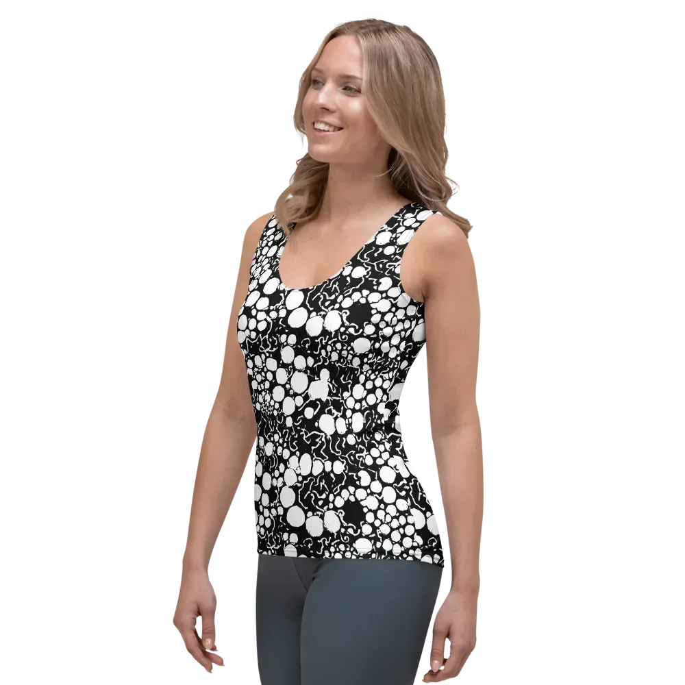 Ink Bubble Riot on Women's Tank Top — Left Front