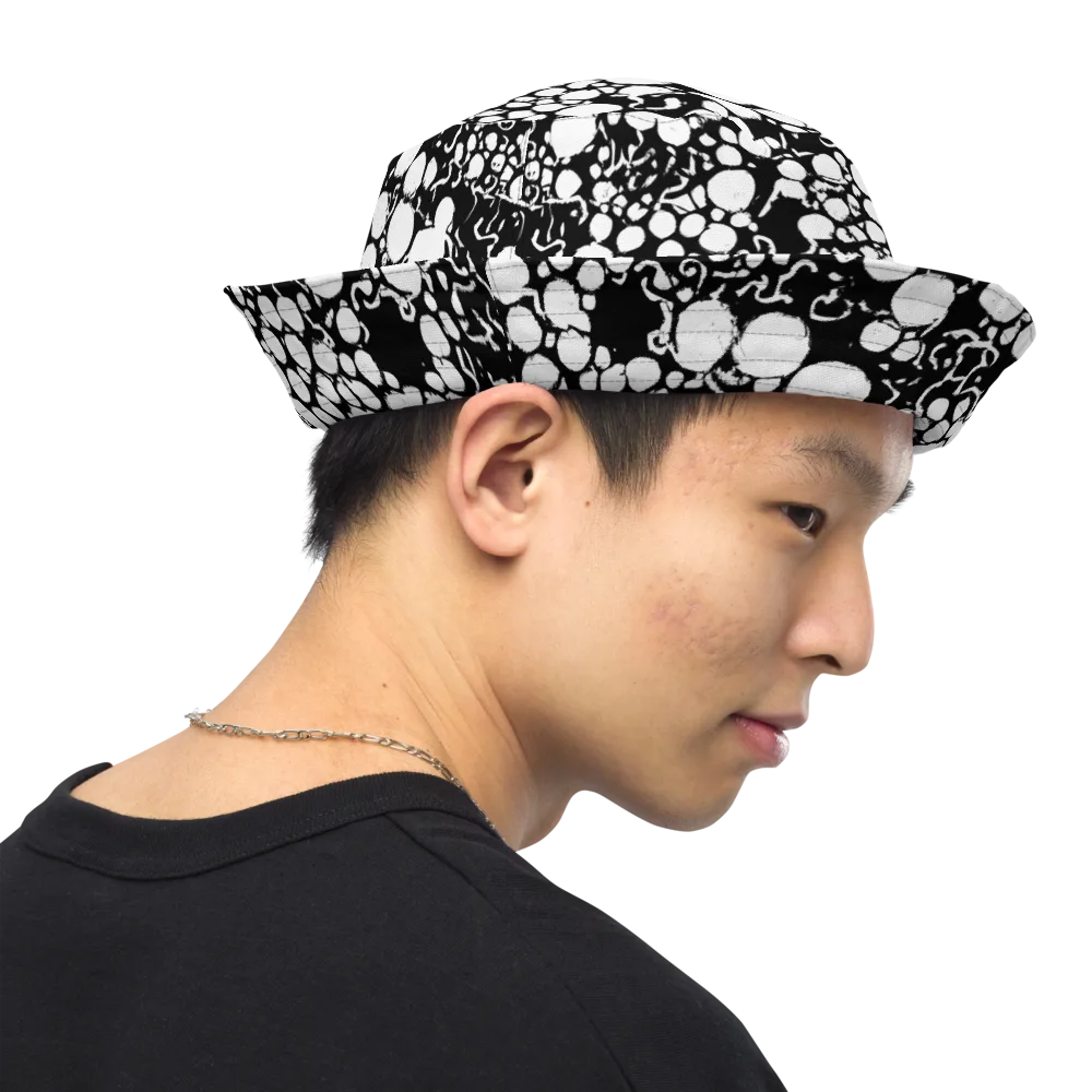 Ink Bubble Riot on Reversible Bucket Hat — Right Outside