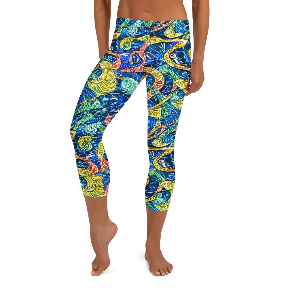Sonic Tide on Capri Leggings — Front