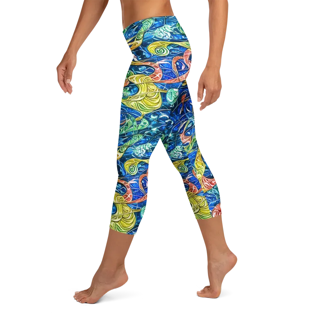 Sonic Tide on Capri Leggings — Left