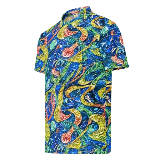 Sonic Tide on a Men's Slim Fit Polo Shirt