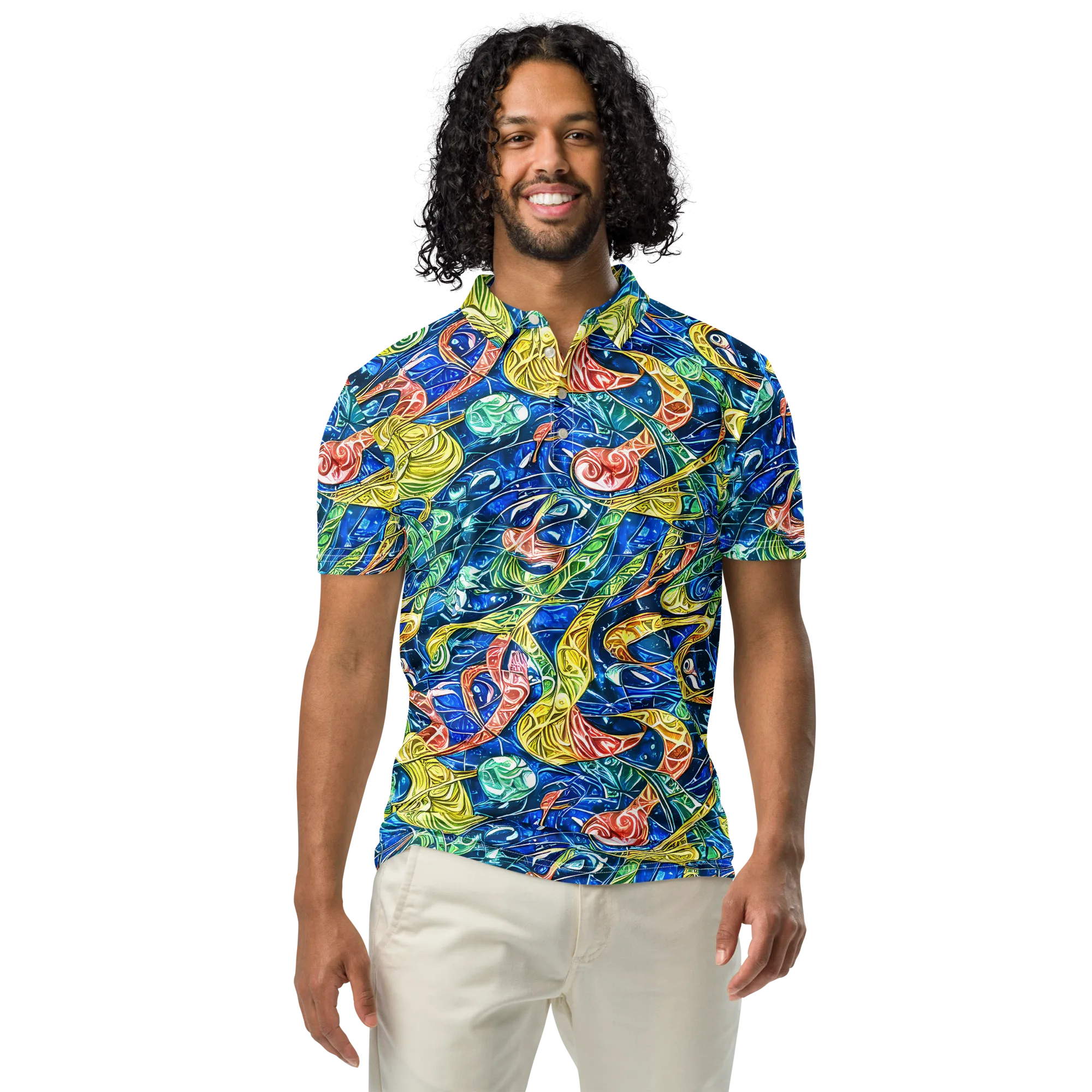 Sonic Tide on Men's Slim Fit Polo Shirt — Front