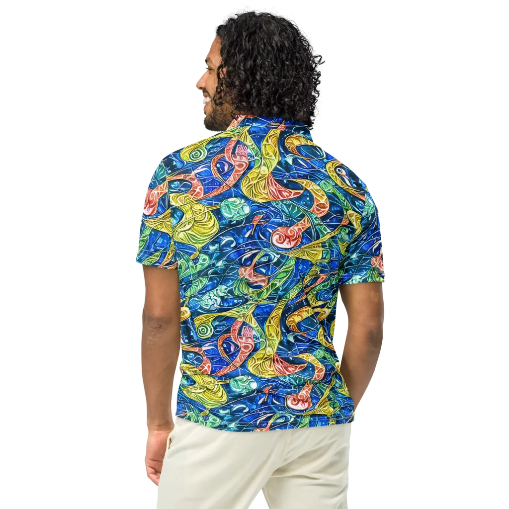 Sonic Tide on Men's Slim Fit Polo Shirt — Back