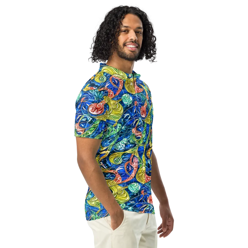 Sonic Tide on Men's Slim Fit Polo Shirt — Right Front