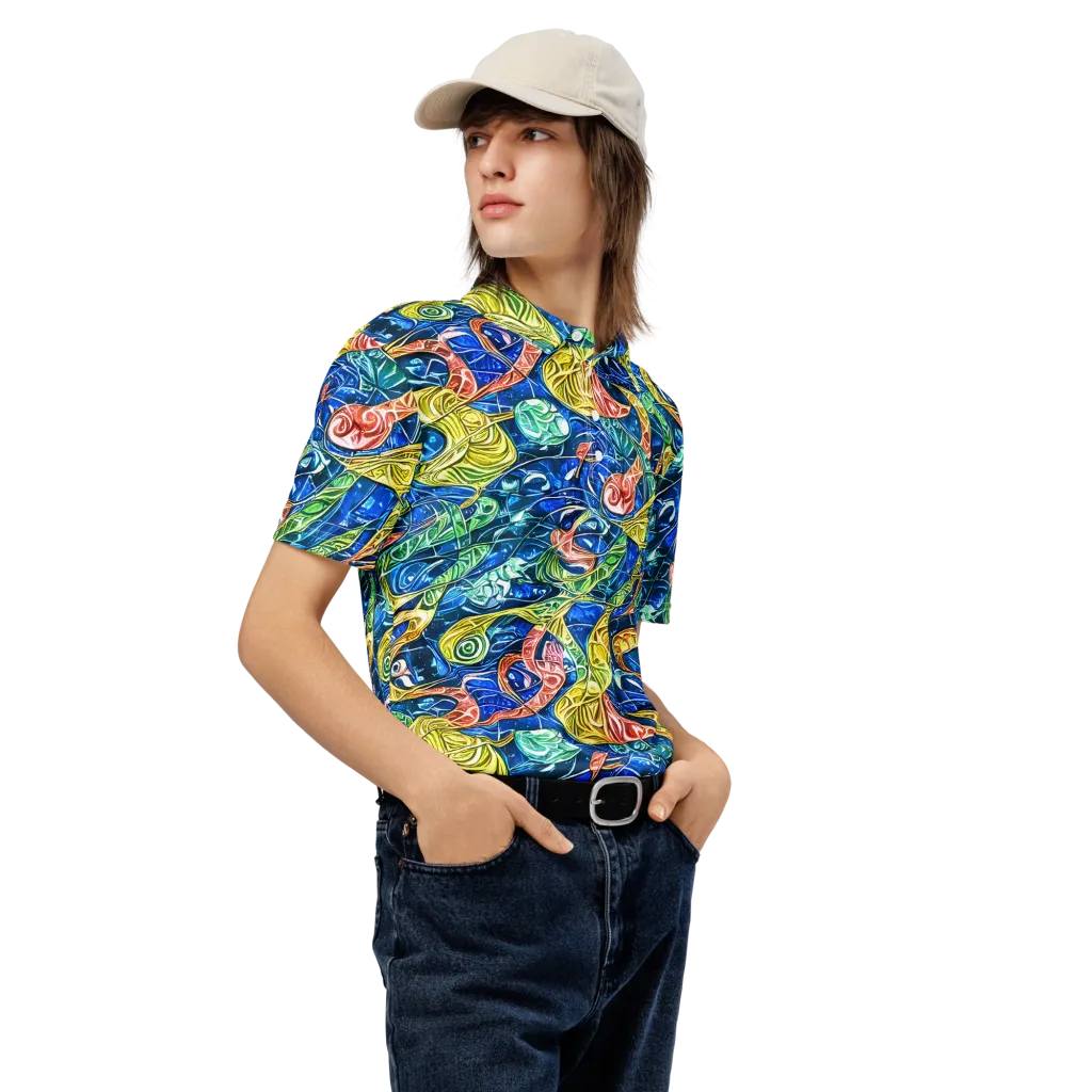 Sonic Tide on Men's Slim Fit Polo Shirt — Right Front