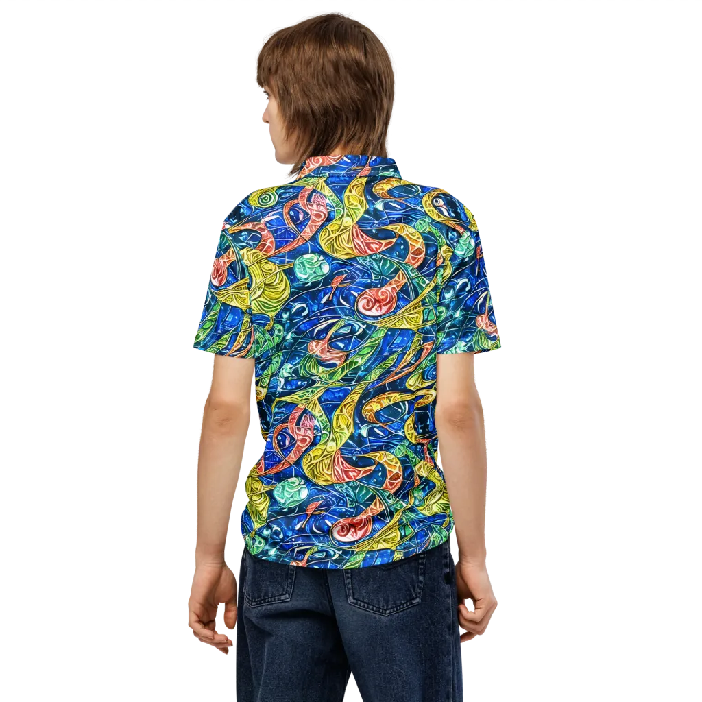 Sonic Tide on Men's Slim Fit Polo Shirt — Back