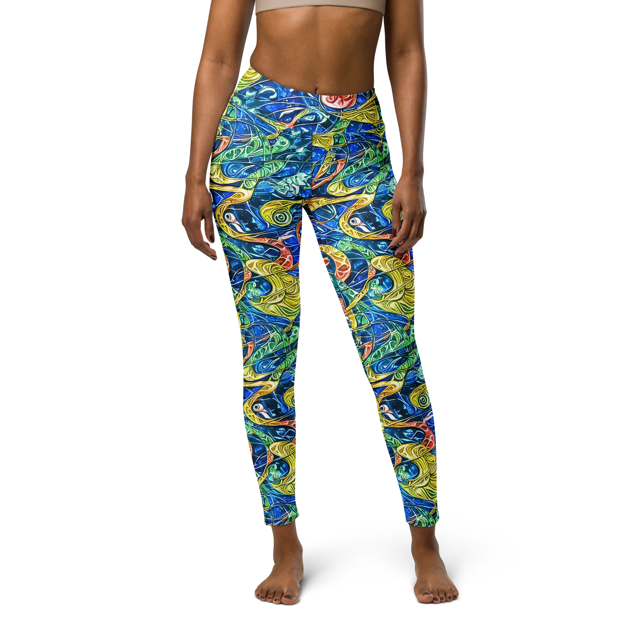 Sonic Tide on Yoga Leggings — Front