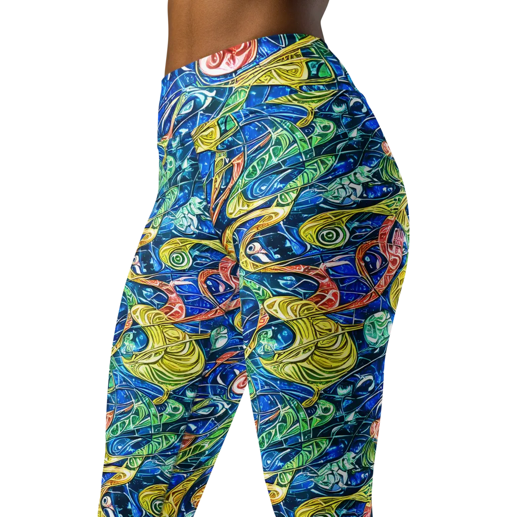 Sonic Tide on Yoga Leggings — Left Front