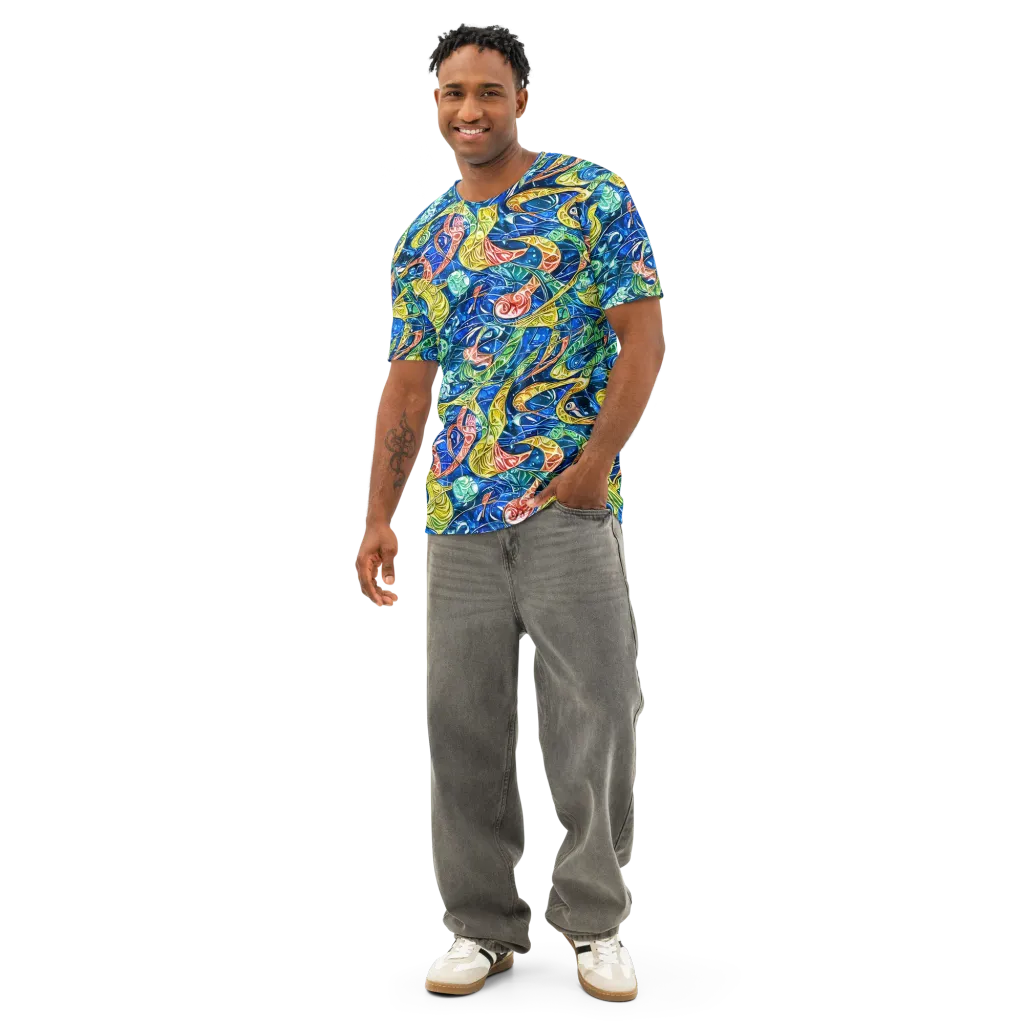 Sonic Tide on Men's Cotton Crew Neck T-Shirt — Front