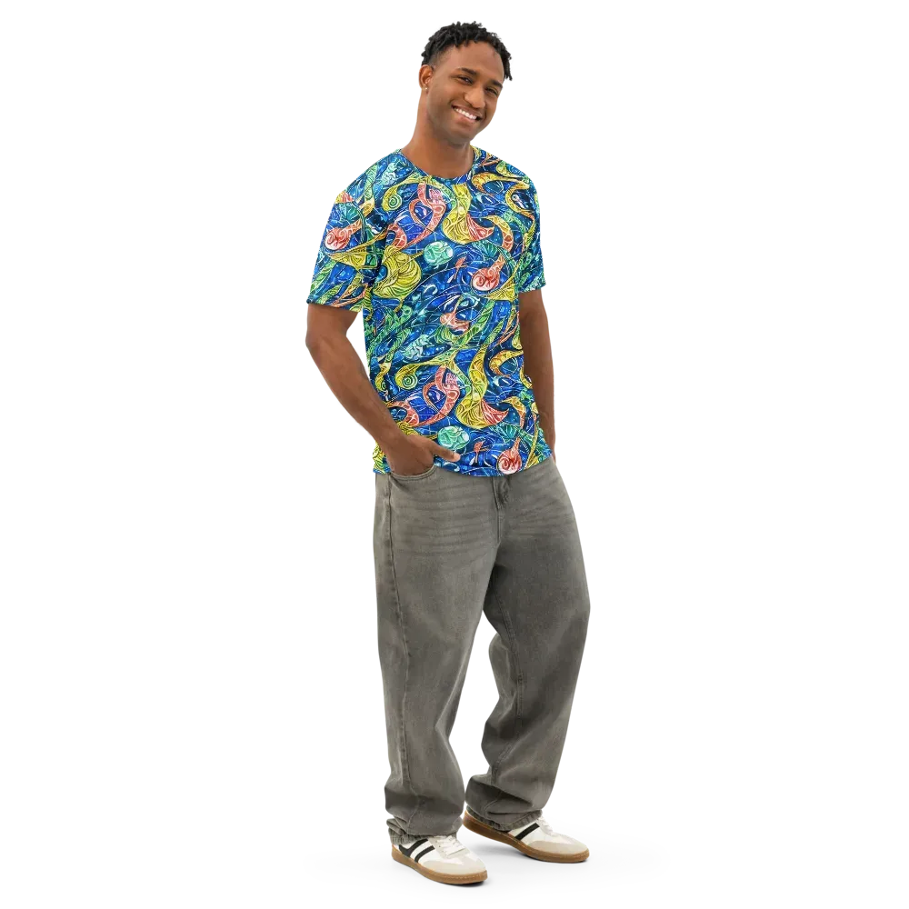 Sonic Tide on Men's Cotton Crew Neck T-Shirt — Right Front