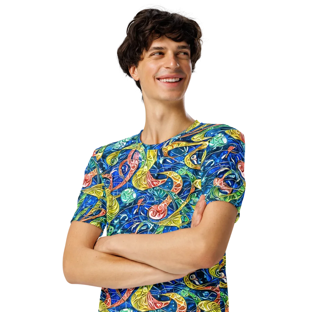 Sonic Tide on Men's Crew Neck T-Shirt — Left Front