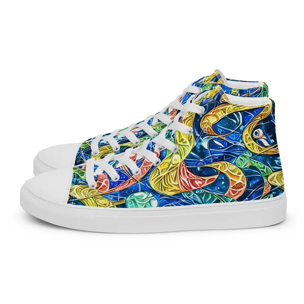 Sonic Tide on Men's High Top Canvas Shoes — Left