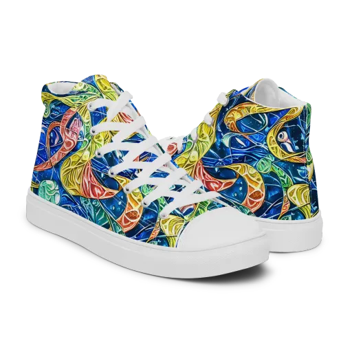 Sonic Tide on a Men's High Top Canvas Shoes