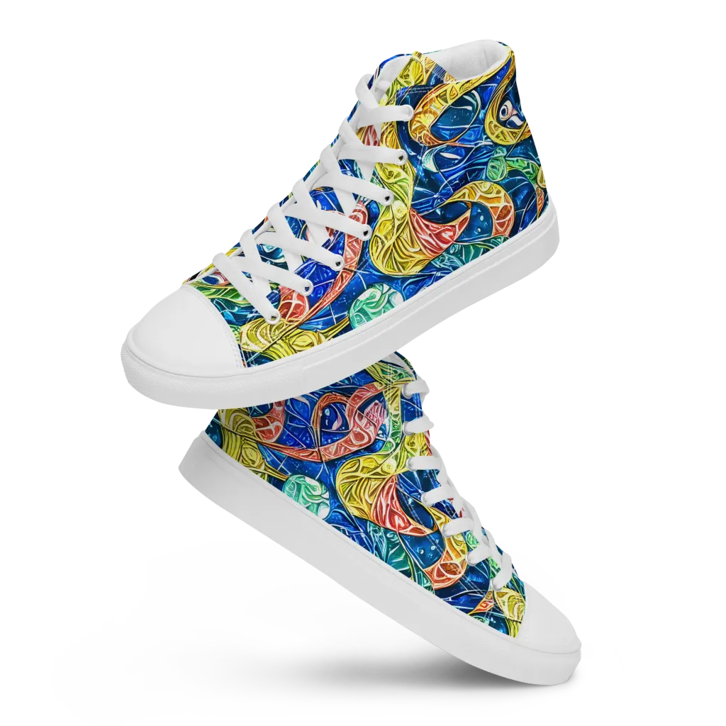 Sonic Tide on Men's High Top Canvas Shoes — Front