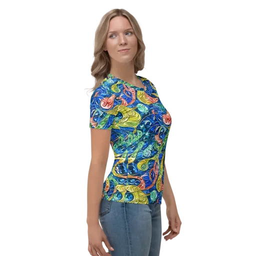 Sonic Tide on a Women's Crew Neck T-Shirt